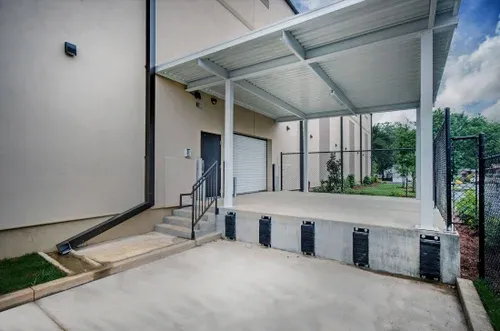 Unload and loading bay covered at self storage facility